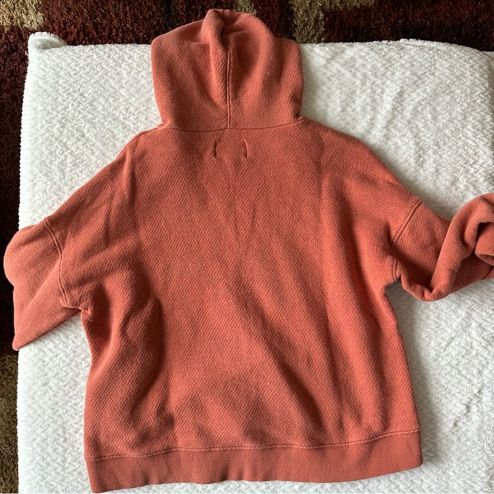 Madewell MWL Airyterry Hoodie Sweatshirt size small, heather weathered brick red - Picture 3 of 10
